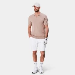 Macade Golf Shirt - Mac Knitted Polo - Brown AW23 -Fashion Golf macade golf 0014 6. mac beige 1080x
