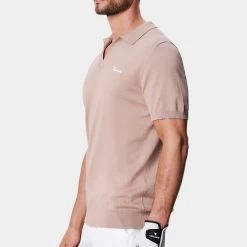 Macade Golf Shirt - Mac Knitted Polo - Brown AW23 -Fashion Golf macade golf 0018 2. mac beige 1296x