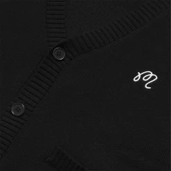 Malbon Golf Jumper - Legends Cardigan - Black SS23 -Fashion Golf malbon golf jumper legends cardigan black ss23 m 7602 blk c
