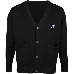 Malbon Golf Jumper - Legends Cardigan - Black SS23