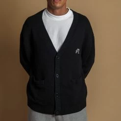 Malbon Golf Jumper - Legends Cardigan - Black SS23 -Fashion Golf malbon golf jumper legends cardigan black ss23 m 7602 blk x