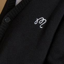 Malbon Golf Jumper - Legends Cardigan - Black SS23 -Fashion Golf malbon golf jumper legends cardigan black ss23 m 7602 blk y