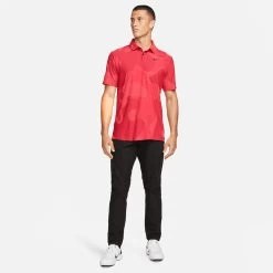 Nike Golf Shirt - NK DF ADV Tour Camo Polo - Noble Red FA23 -Fashion Golf nike golf shirt nk df adv tour camo polo noble red fa23 dr5312 620 40