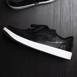 Nike Golf Shoes - Air Jordan 1 Low G - Black Croc SP23 -Fashion Golf nike golf shoes air jordan 1 black croc detail 02