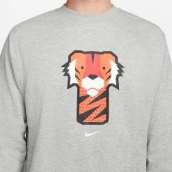 Nike Golf Jumper - Frank Crew Neck Sweater - Grey NRG SP23 -Fashion Golf nike golf tiger woods frank crew neck sweater ho22 01b