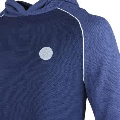 Original Penguin Golf Hoodie - Textured Knit - Black Iris SS23 -Fashion Golf oggsd059 413 original penguin golf hoodie performance pullover black iris ss23 l