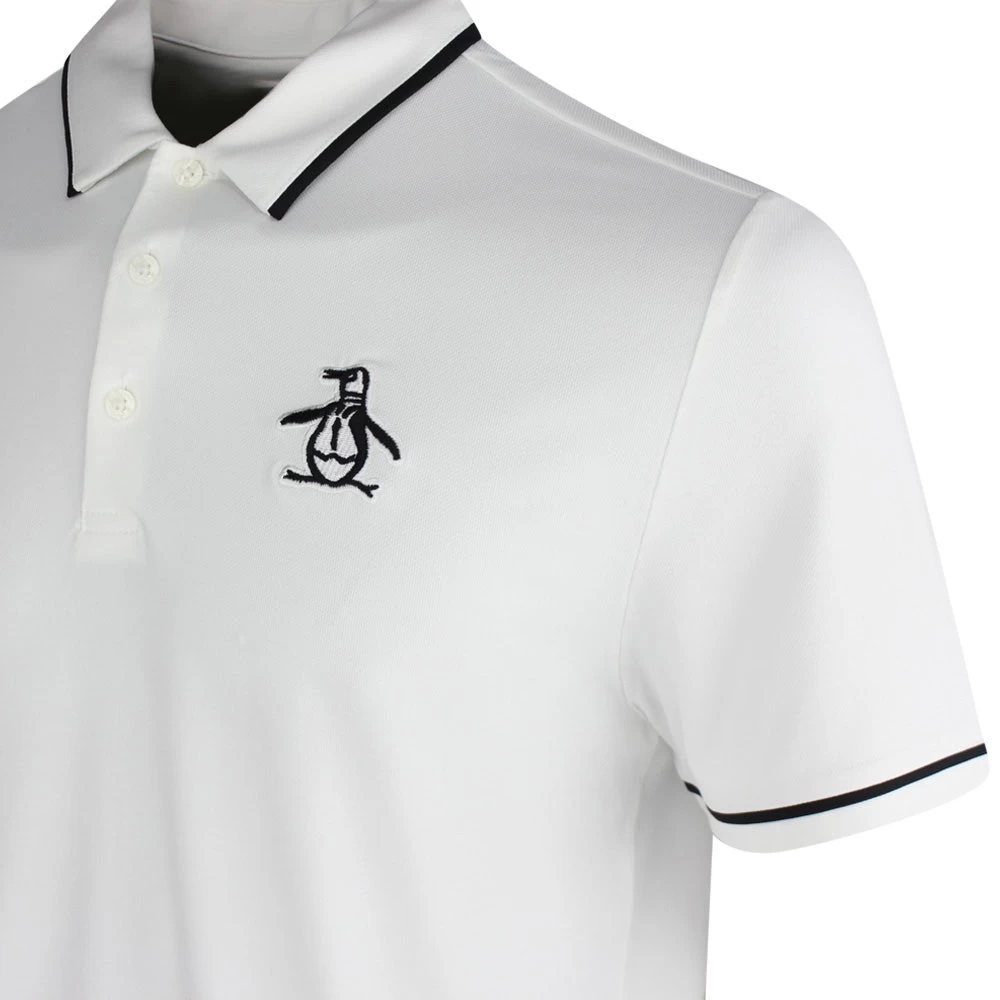 Original Penguin Golf Shirt - Tour Heritage - Bright White AW23 6 Original Penguin Golf Shirt - Tour Heritage - Bright White AW23 - Image 4
