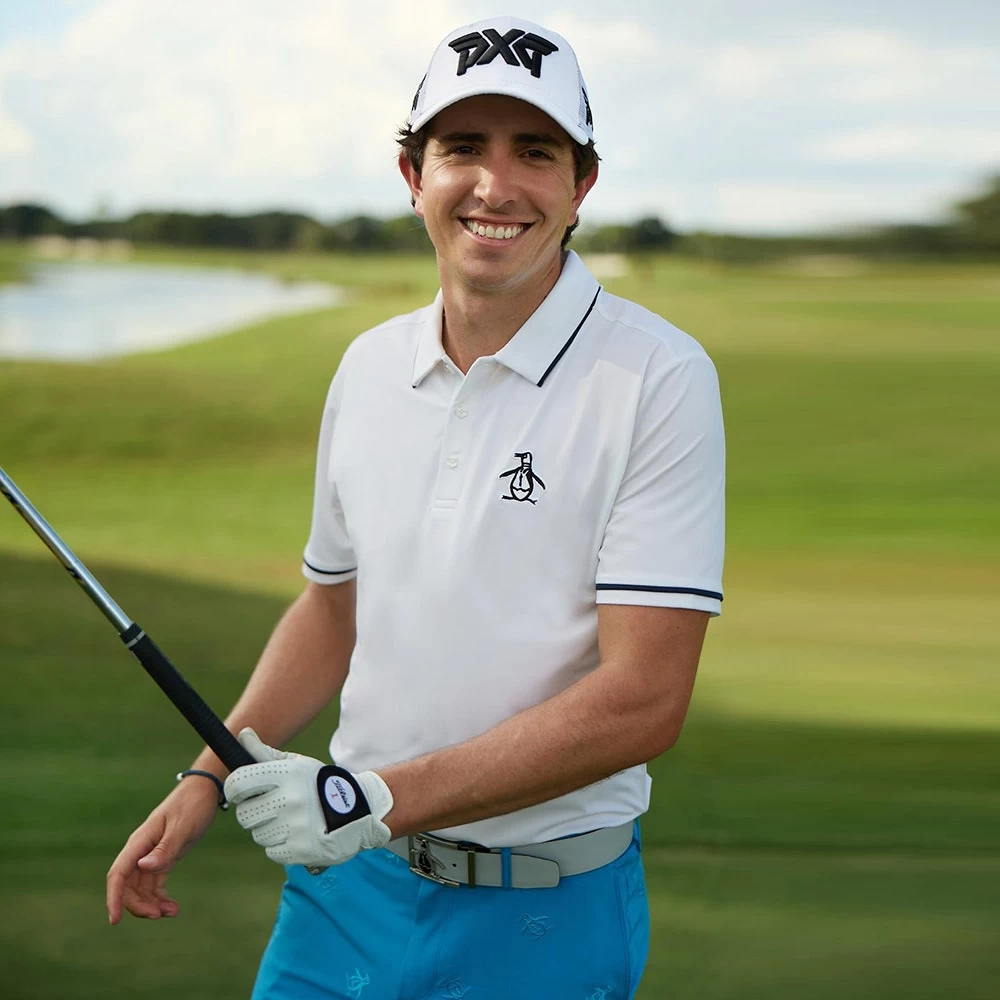 Original Penguin Golf Shirt - Tour Heritage - Bright White AW23 11 Original Penguin Golf Shirt - Tour Heritage - Bright White AW23 - Image 9