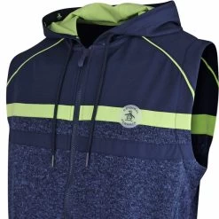 Original Penguin Golf Hoodie - Heritage MM Vest - Black Iris SS23 -Fashion Golf ogksd057 413 original penguin golf hoodie heritage mm vest black iris ss23 o