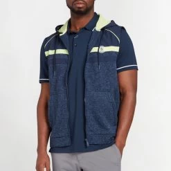 Original Penguin Golf Hoodie - Heritage MM Vest - Black Iris SS23 -Fashion Golf original penguin golf hoodie heritage mm vest black iris ss23 ogksd057 413 18