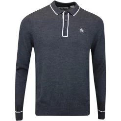 Original Penguin Golf Jumper - Earl Merino LS - Caviar AW23