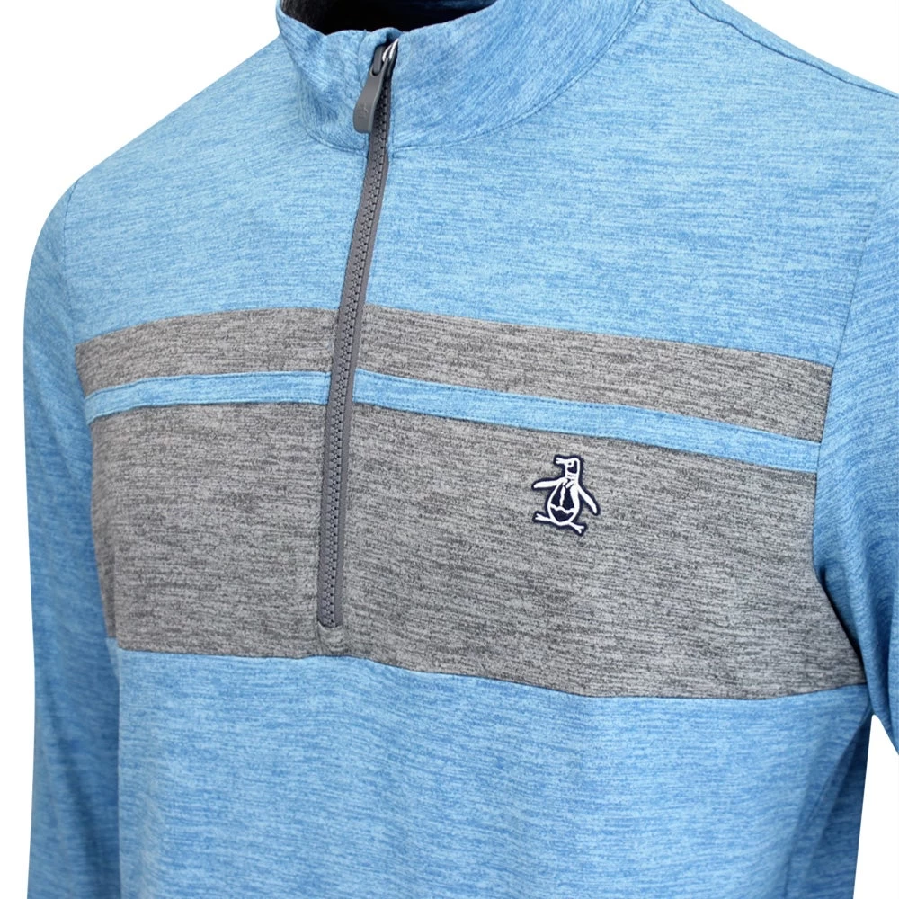 Original Penguin Golf Pullover - Ltwt Heritage QZ - Med. Blue AW23 6 Original Penguin Golf Pullover - Ltwt Heritage QZ - Med. Blue AW23 - Image 4