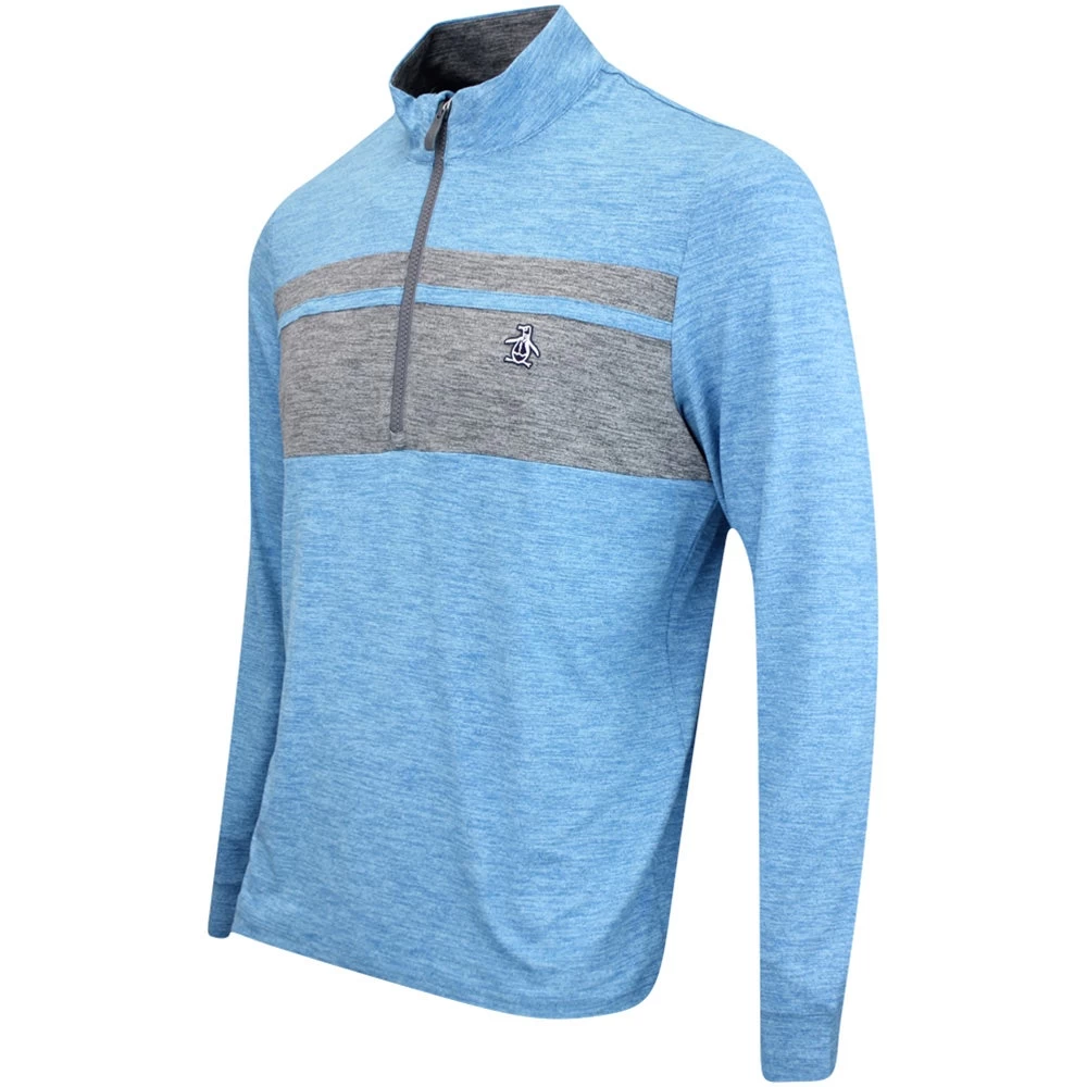 Original Penguin Golf Pullover - Ltwt Heritage QZ - Med. Blue AW23 4 Original Penguin Golf Pullover - Ltwt Heritage QZ - Med. Blue AW23 - Image 2