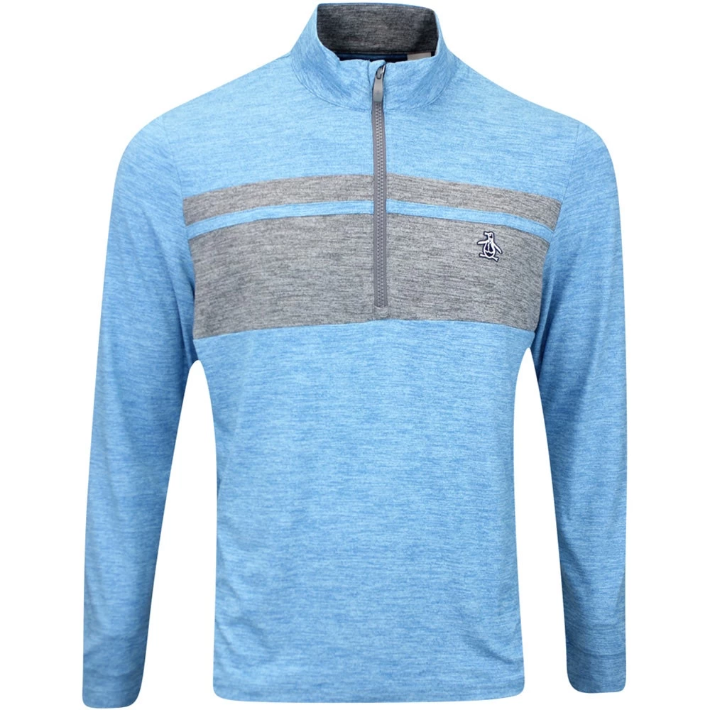 Original Penguin Golf Pullover - Ltwt Heritage QZ - Med. Blue AW23 3 Original Penguin Golf Pullover - Ltwt Heritage QZ - Med. Blue AW23