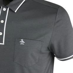 Original Penguin Golf Shirt - Performance Earl - Caviar AW23 -Fashion Golf original penguin golf shirt performance earl ss22 04d