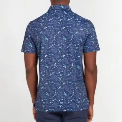 Original Penguin Golf Shirt - PITP Print - Astral Night SS23 -Fashion Golf original penguin golf shirt pitp print astral night ss23 ogksd016 401 3