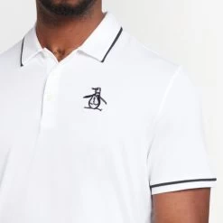 Original Penguin Golf Shirt - Tour Heritage - Bright White AW23 17 Original Penguin Golf Shirt - Tour Heritage - Bright White AW23 -Fashion Golf original penguin golf shirt tour heritage bright white ss23 ogksd008 118 75