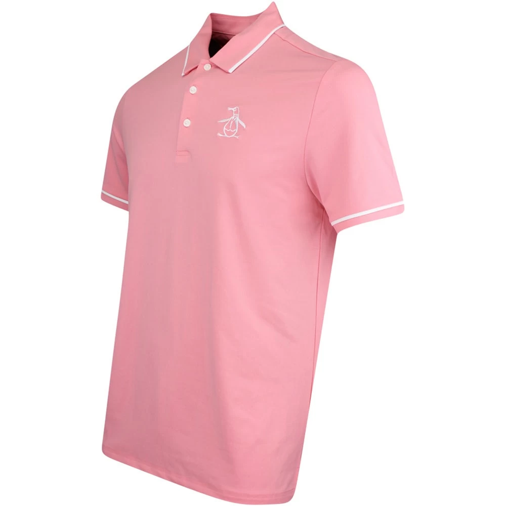 Original Penguin Golf Shirt - Tour Heritage Polo - Strawberry AW23 4 Original Penguin Golf Shirt - Tour Heritage Polo - Strawberry AW23 - Image 2