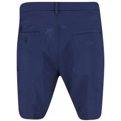 Original Penguin Golf Shorts - Embroidered Pete - Black Iris AW23 -Fashion Golf original penguin golf shorts space dye pete black iris ss23 ogbsd009 417 82