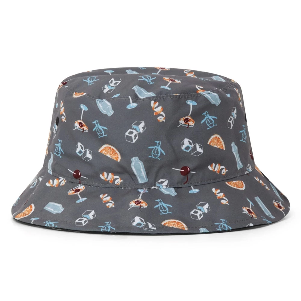 Original Penguin Golf Hat - Cocktail Bucket - Grey Reversible AW23 4 Original Penguin Golf Hat - Cocktail Bucket - Grey Reversible AW23 - Image 2