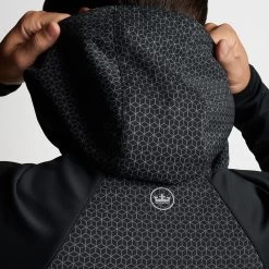 Peter Millar Golf Hoodie - Hyperlight Weld Hybrid HZ - Black SS23 -Fashion Golf peter millar golf hoodie hyperlight weld hybrid hz black ss23 ms23ez53b blk q