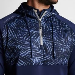 Peter Millar Golf Hoodie - Hyperlight Weld Hybrid HZ - Navy SS23 -Fashion Golf peter millar golf hoodie hyperlight weld hybrid hz navy ss23 ms23ez53a nav o