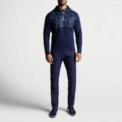 Peter Millar Golf Hoodie - Hyperlight Weld Hybrid HZ - Navy SS23 -Fashion Golf peter millar golf hoodie hyperlight weld hybrid hz navy ss23 ms23ez53a nav r
