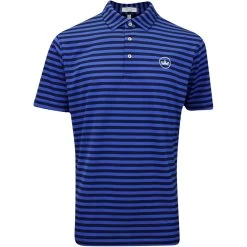 Peter Millar Golf Shirt - Baldwin Stripe Polo - Navy - Sapphire AW23