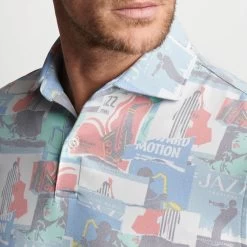 Peter Millar Golf Shirt - Jazz Pique Polo - Marina Blue SS23 -Fashion Golf peter millar golf shirt jazz pique polo marina blue ss23 ms23xk56e mrna n