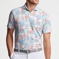 Peter Millar Golf Shirt - Jazz Pique Polo - Marina Blue SS23 -Fashion Golf peter millar golf shirt jazz pique polo marina blue ss23 ms23xk56e mrna p