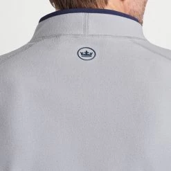 Peter Millar Golf Pullover - Thermal Micro Fleece QZ - Gale Grey AW23 -Fashion Golf peter millar model shot 0000s 0025 mf23ez38 gale alt d