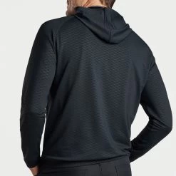 Peter Millar Golf Pullover - Pine Performance Hoodie - Black AW23 -Fashion Golf peter millar model shot 0000s 0033 mf23ek45a blk alt b