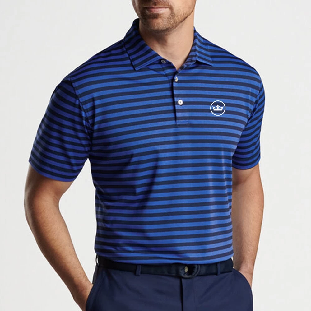 Peter Millar Golf Shirt - Baldwin Stripe Polo - Navy - Sapphire AW23 7 Peter Millar Golf Shirt - Baldwin Stripe Polo - Navy - Sapphire AW23 - Image 5