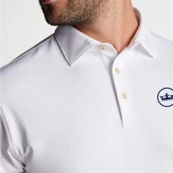 Peter Millar Golf Shirt - Solid Polo - White AW23 -Fashion Golf peter millar model shot 0000s 0087 me0ek01s wht alt z