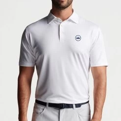 Peter Millar Golf Shirt - Solid Polo - White AW23 -Fashion Golf peter millar model shot 0000s 0089 me0ek01s wht alt a