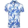 PUMA Golf Shirt - Cloudspun Aloha Polo - White - Festive Blue AW23 -Fashion Golf puma golf cloudspun aloha polo white glow festive blue 62155604 aw23 64