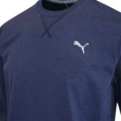 PUMA Golf Jumper - Cloudspun Crew Neck - Navy Blazer Htr AW23 -Fashion Golf puma golf cloudspun heather crewneck navy blazer heather 53746704 aw23 21