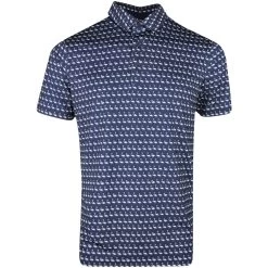 PUMA Golf Shirt - MATTR Flamingo Tile Polo - Navy Blazer SS23