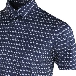 PUMA Golf Shirt - MATTR Flamingo Tile Polo - Navy Blazer SS23 -Fashion Golf puma golf shirt mattr flamingo tile polo navy blazer ss23 537458 01 c