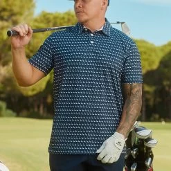 PUMA Golf Shirt - MATTR Flamingo Tile Polo - Navy Blazer SS23 -Fashion Golf puma golf shirt mattr flamingo tile polo navy blazer ss23 537458 01 x