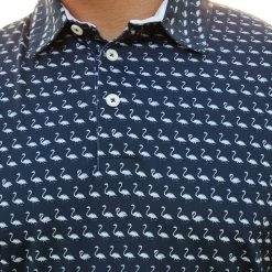 PUMA Golf Shirt - MATTR Flamingo Tile Polo - Navy Blazer SS23 -Fashion Golf puma golf shirt mattr flamingo tile polo navy blazer ss23 537458 01 y