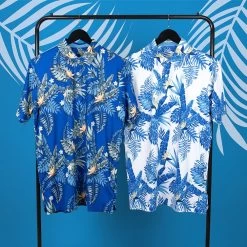 PUMA Golf Shirt - Cloudspun Aloha Polo - White - Festive Blue AW23 -Fashion Golf puma aw23 laydown shot salter 0011 puma ss23 1