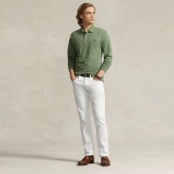 Ralph Lauren POLO Golf Shirt - LS Stretch Pique - Cargo Green AW23 -Fashion Golf ralph lauren polo golf shirt ls stretch pique cargo green aw23 710875146008 57