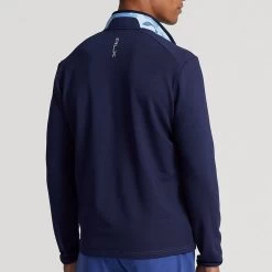 RLX Golf Jacket - Camo Quilted Coolwool - Mid Blue SS23 -Fashion Golf rlx golf jacket camo quilted coolwool mid blue ss23 785899289001 c