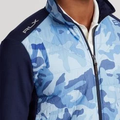 RLX Golf Jacket - Camo Quilted Coolwool - Mid Blue SS23 -Fashion Golf rlx golf jacket camo quilted coolwool mid blue ss23 785899289001 d