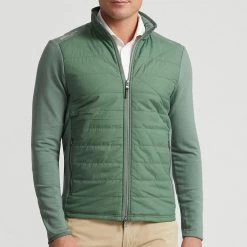 RLX Golf Jacket - Quilted Coolwool FZ - Fatigue Green AW23 -Fashion Golf rlx golf jacket quilted coolwool fz fatigue green aw23 1