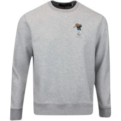 RLX Golf Jumper - Bear Logo Crew Neck - Andover Heather AW23