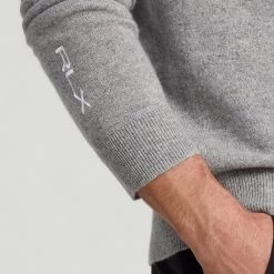 RLX Golf Pullover - Cashmere Hoodie - Steel Grey Heather AW23 -Fashion Golf rlx golf pullover cashmere hoodie steel grey heather aw23 golfposer 37