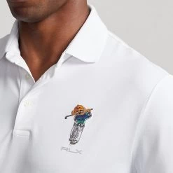 RLX Golf Shirt - Airtech Bear Logo Polo - Ceramic White AW23 -Fashion Golf rlx golf shirt airtech bear logo polo ceramic white aw23 785915864001 67