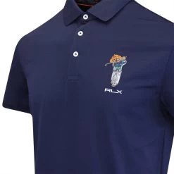 RLX Golf Shirt - Airtech Bear Logo Polo - Refined Navy AW23 -Fashion Golf rlx golf shirt airtech bear logo polo refined navy aw23 image 134